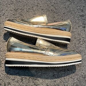 Gold Zara platform shoes